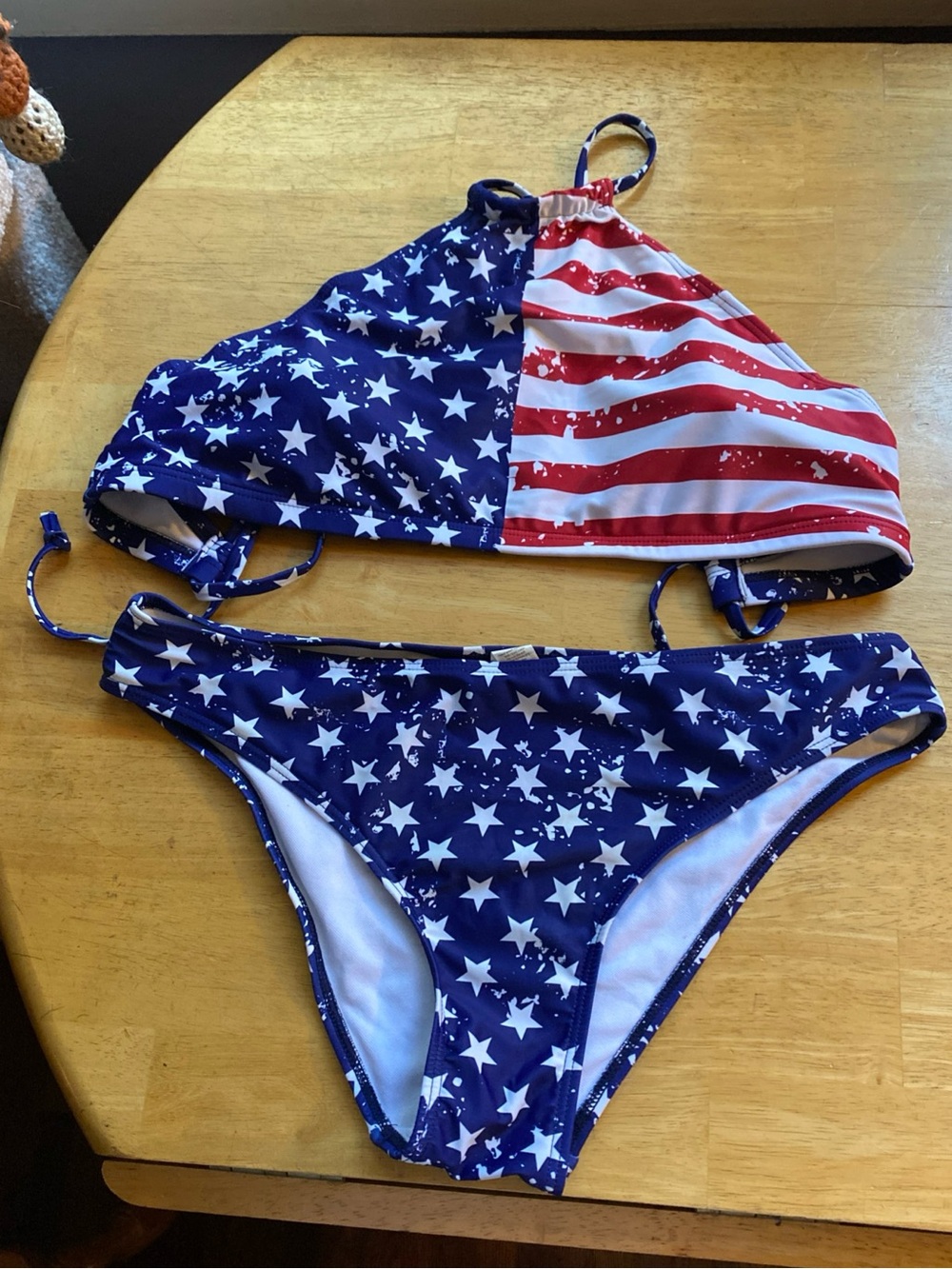 V! Women’s American Flag Bikini Size Large like new